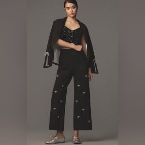 Anthropologie Black Embellished Jumpsuit
